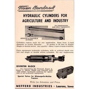 Mefferd Industries Hydraulic Cylinders Laurens IA 1957 Ad SAI2-H12